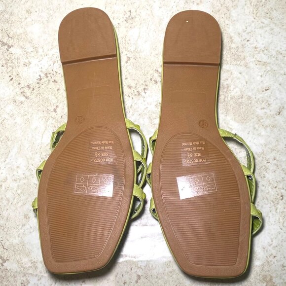 Journee Collection Women's Camarie Green Studded Strap Slide Casual Sandals - Picture 3 of 4